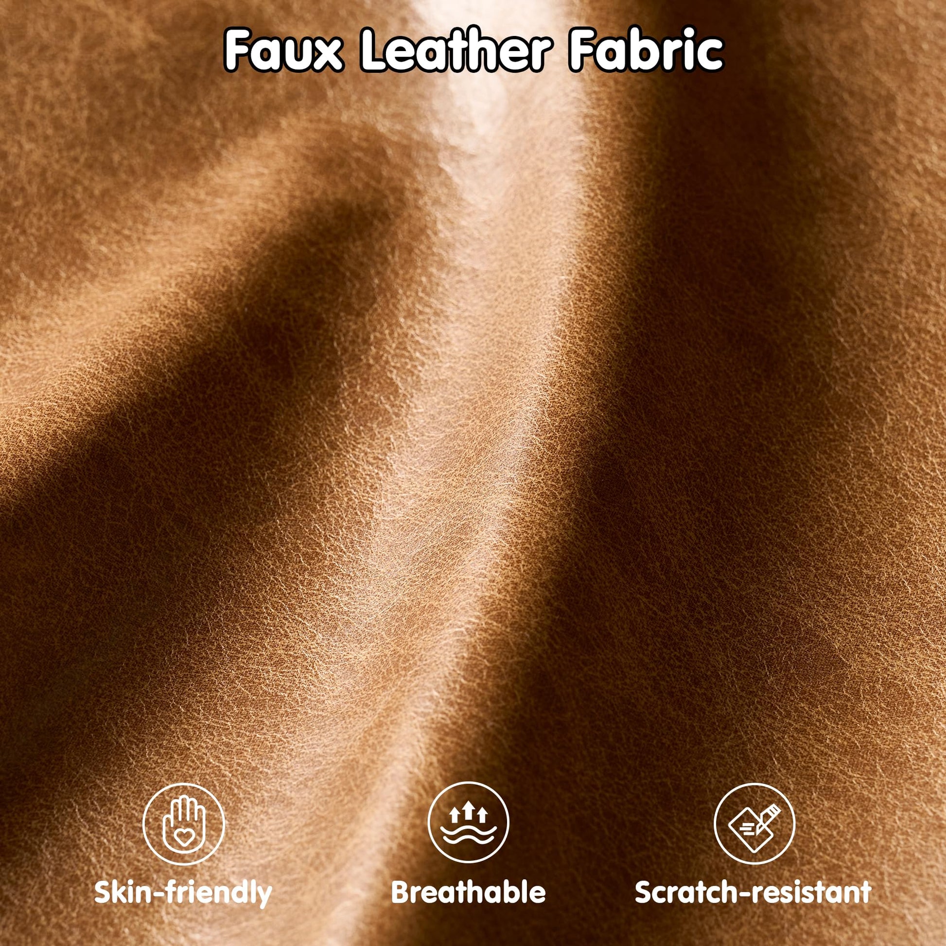 OVIOS 114" Cloud Sectional Sofa - L-Shaped Faux Leather Modular Couch with Deep Seat Chaise