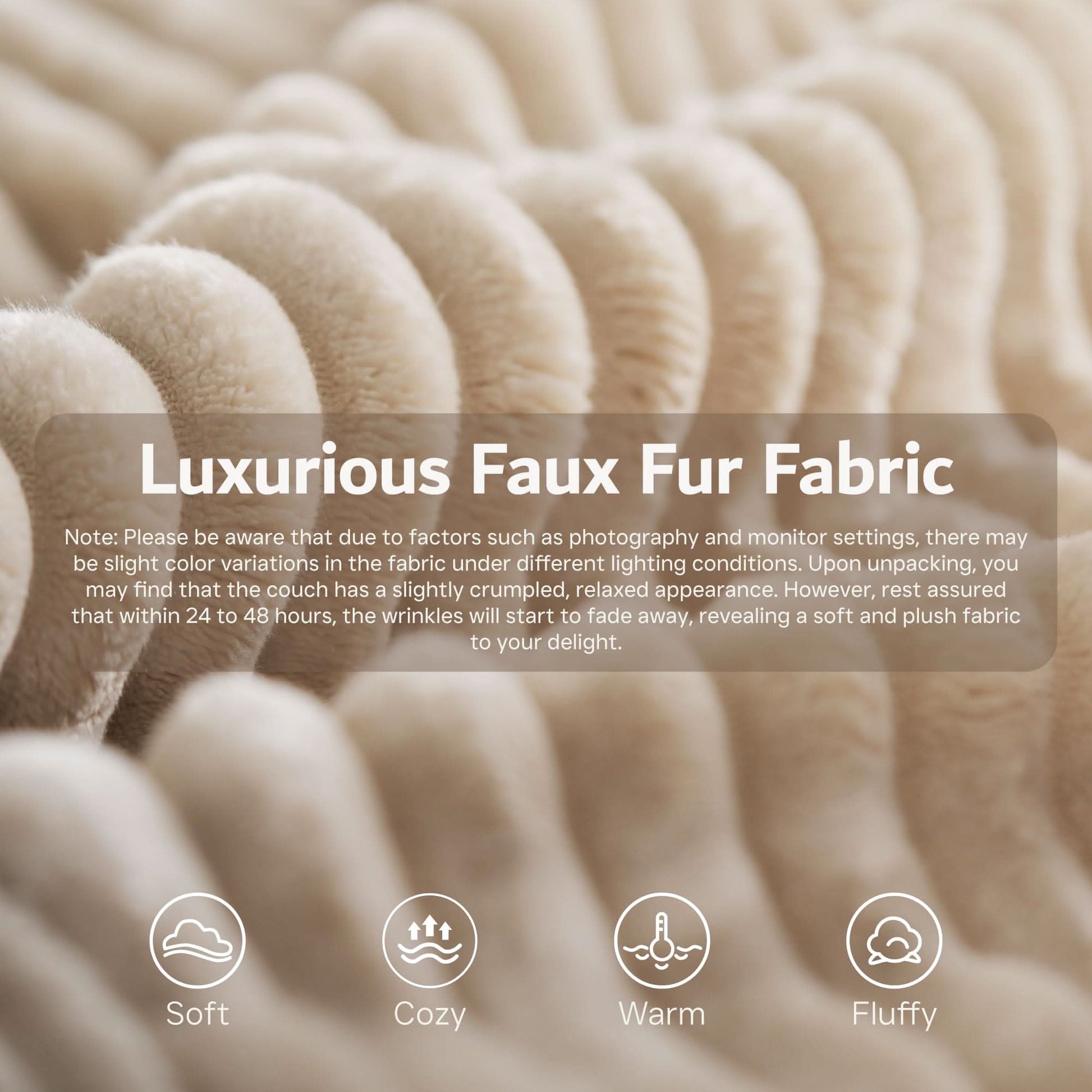 OVIOS Modular Sectional Cloud Couch, Plush Corduroy Sofa with Memory Foam, U-Shaped Chaise, No Assembly