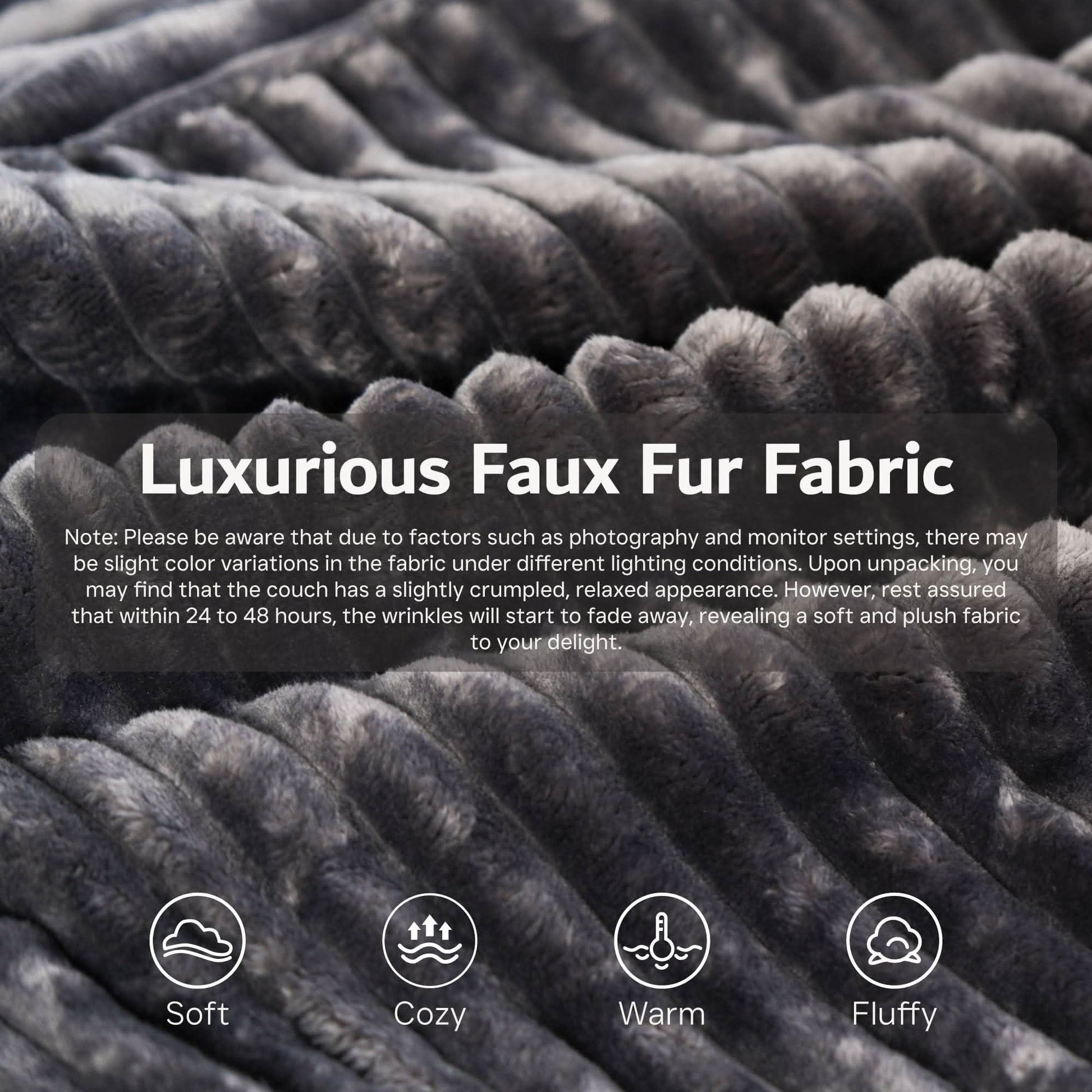 OVIOS U-Shaped Cloud Sectional Sofa with Chaise - Plush Corduroy, Memory Foam & No Assembly